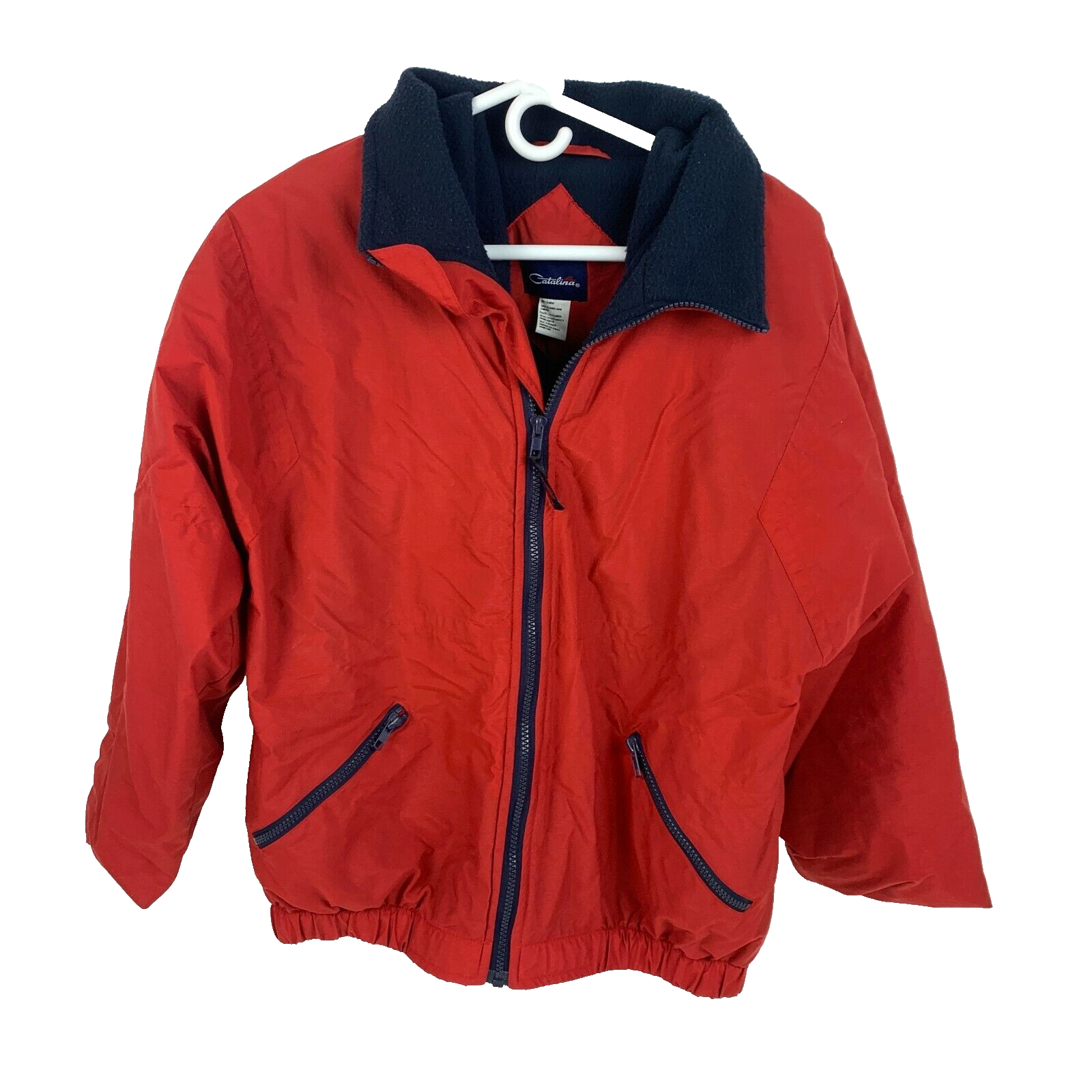 Vintage Catalina Red Zip Bomber Style Fleece Lined Jacket