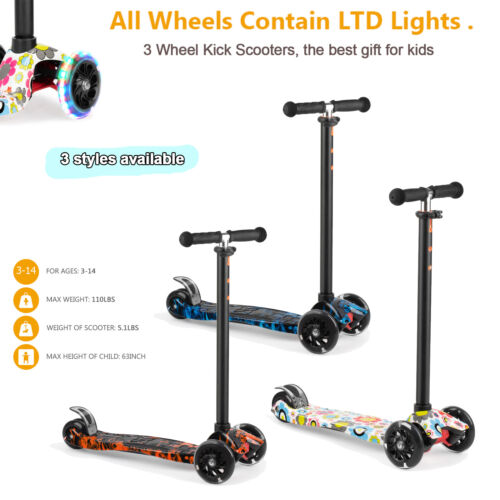 Height Adjustable Light Up Wheels For Kids Boys Girls Gift