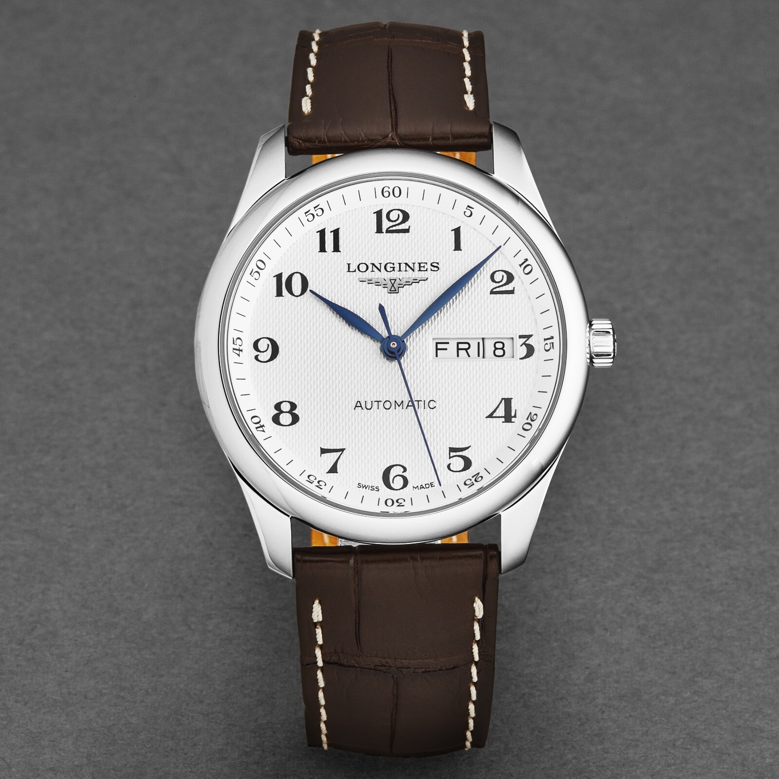 Pre-owned Longines Master Collection Auto 38.5mm Leather Men's Watch L2.755.4.78.3