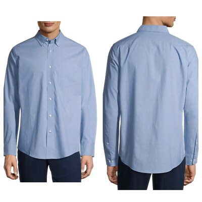 NWT George Men's Casual Comfort Laidback Long Sleeve Stretch Poplin Shirt SZ 2X