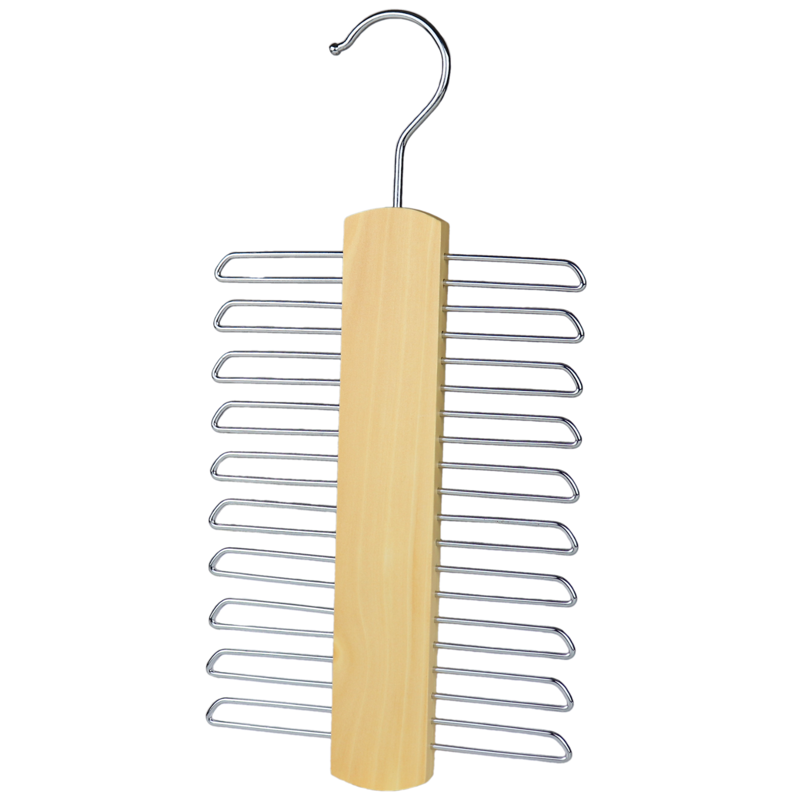 The Hanger Store™ 20 Bar Wooden Tie Hanger Belt & Tie Rack Storage