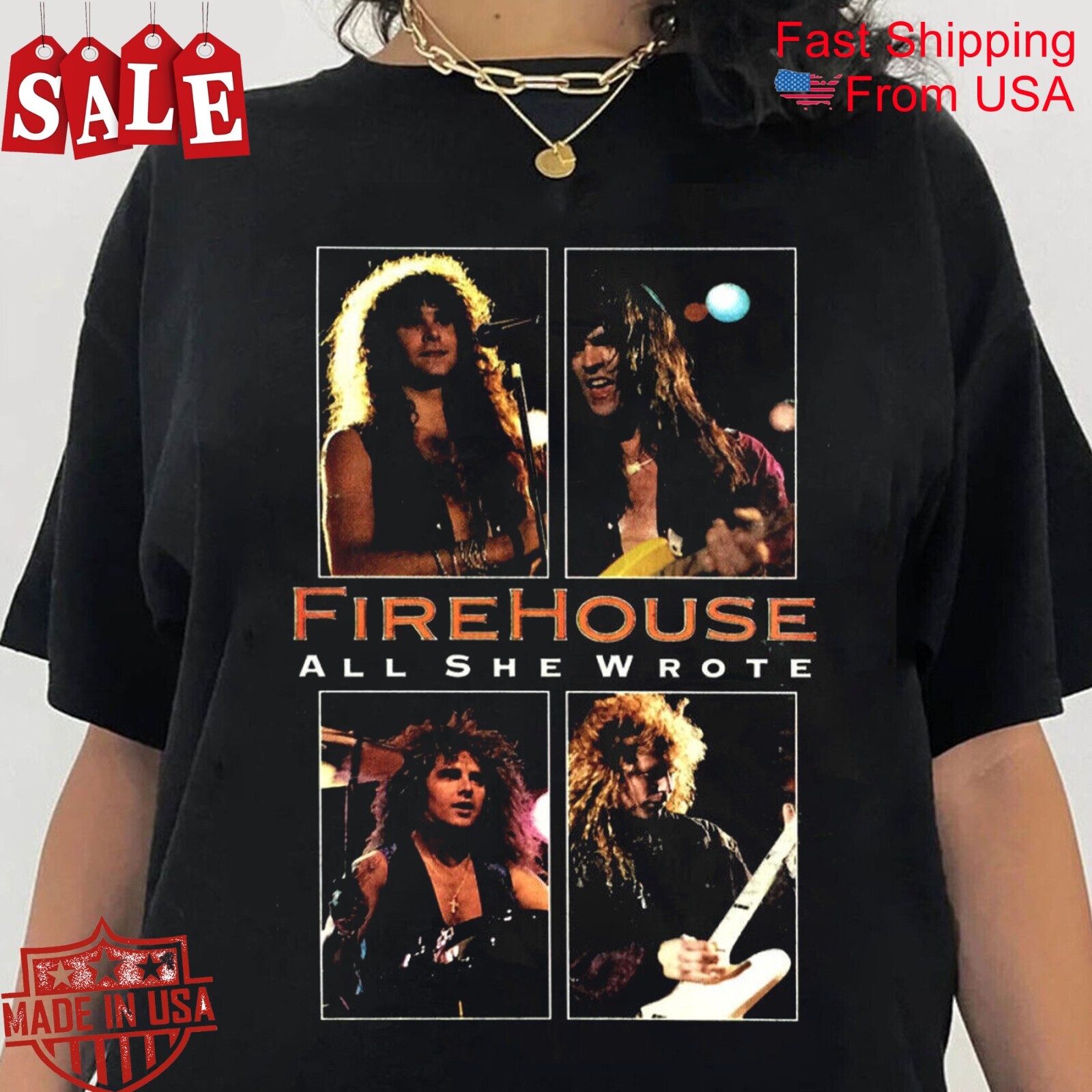 FIREHOUSEファイヤーハウスハードロックバンドビンテージバンドTシャツ 黒 90年代 ファイアーハウス FireHouse ビンテージ Tシャツ バンド