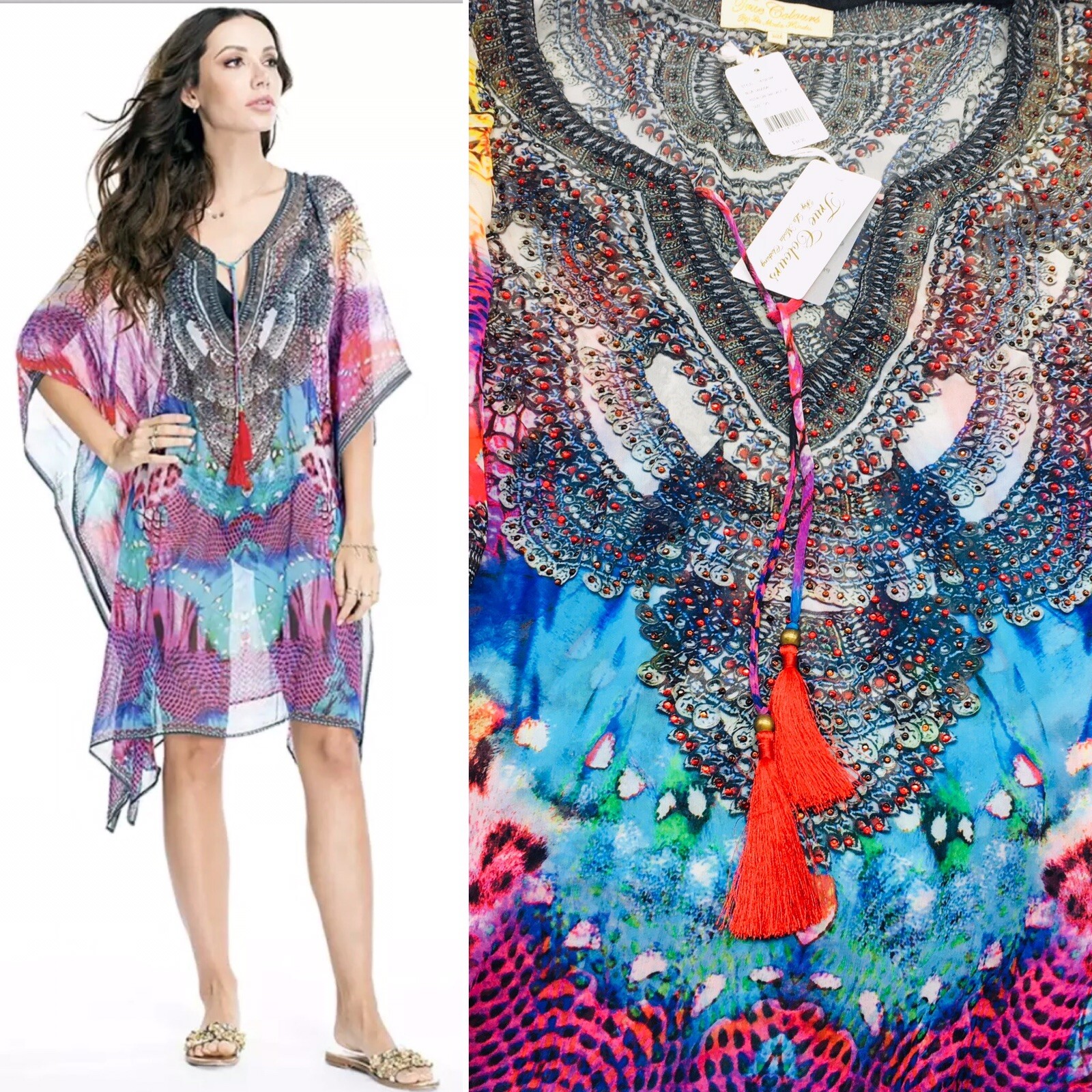 コ*ヤ様 21ss marka COVER ALL cu/li/co cloth la ceida Sheer Beach Swimsuit with Metallic Sparkle Glitter