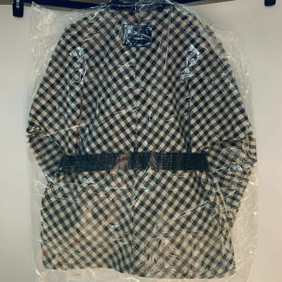 Pre-owned Barbour $540  X Alexa Chung Ivy Gingham Coat Jacket Lca0248bk11 Black White
