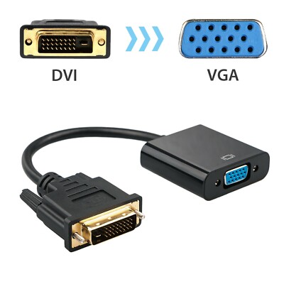 1080p DVI-D 24+1 Pin Male to VGA 15Pin Female Active Cable Adapter Converter US