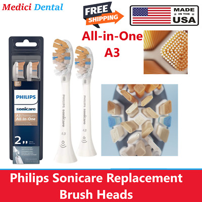 Philips Sonicare Premium A3- All In One Complete Care Toothbrush Heads, 2/Pk