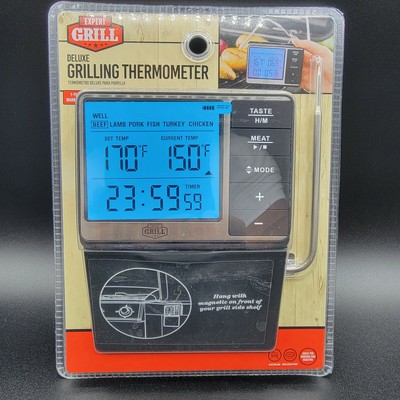 Expert Grill Deluxe Digital BBQ Grilling Meat Thermometer Magnetic Batteries New