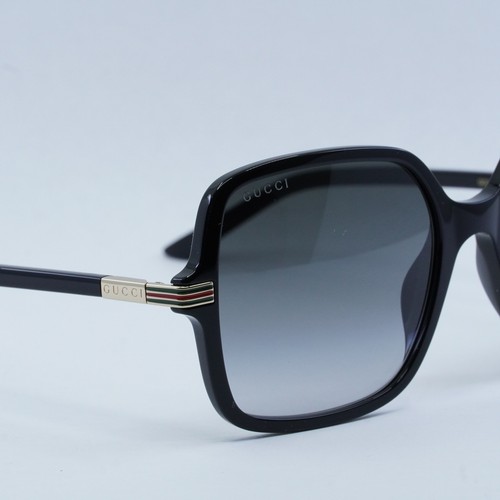 Pre-owned Gucci Gg1449s 001 Black/grey Gradient 55-19-140 Sunglasses Authentic