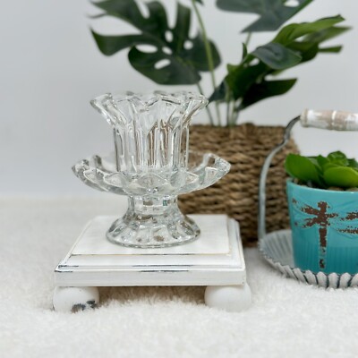 PartyLite Chantilly PO315 Glass Votive Candle Holder Pillar Tapered