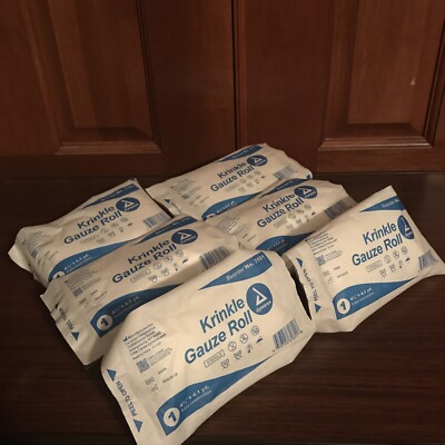 Dynarex White Fluff Guaze Roll Sterile 4.5 In x 4.1 Yd 6 Pack