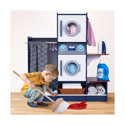 Lil’ Jumbl Kids Washer and Dryer Playset, Wooden Children's Pretend Laundr