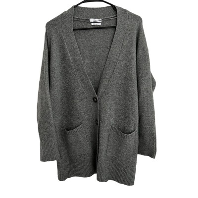 Mango MNG Basics Cardigan Womens Small Wool Blend Gray