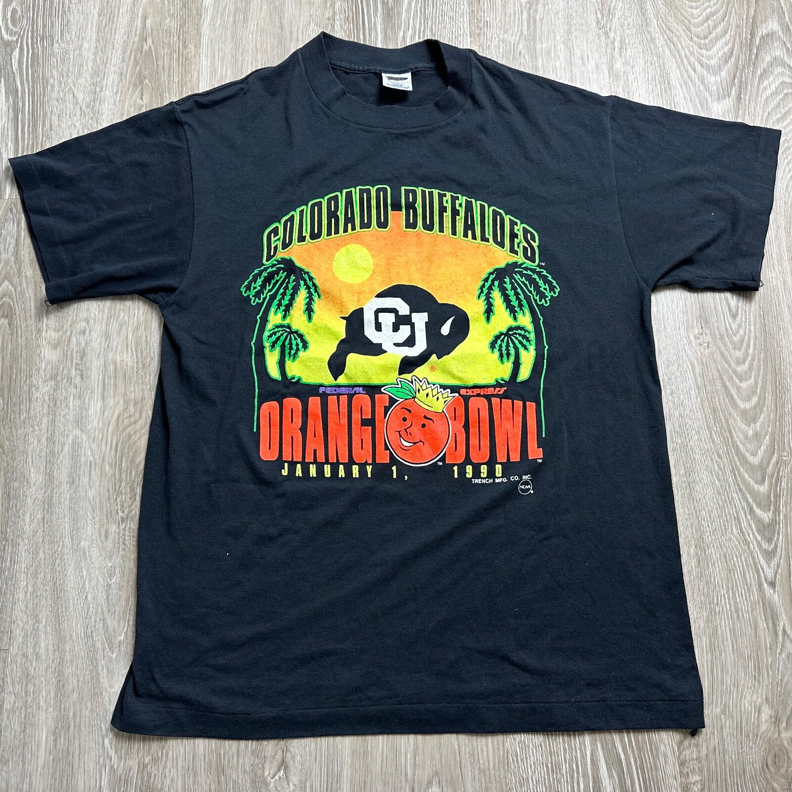 

Тренч Colorado Buffaloes 1990 Orange Bowl Vintage Футболка Черный Зеленый Мужская
