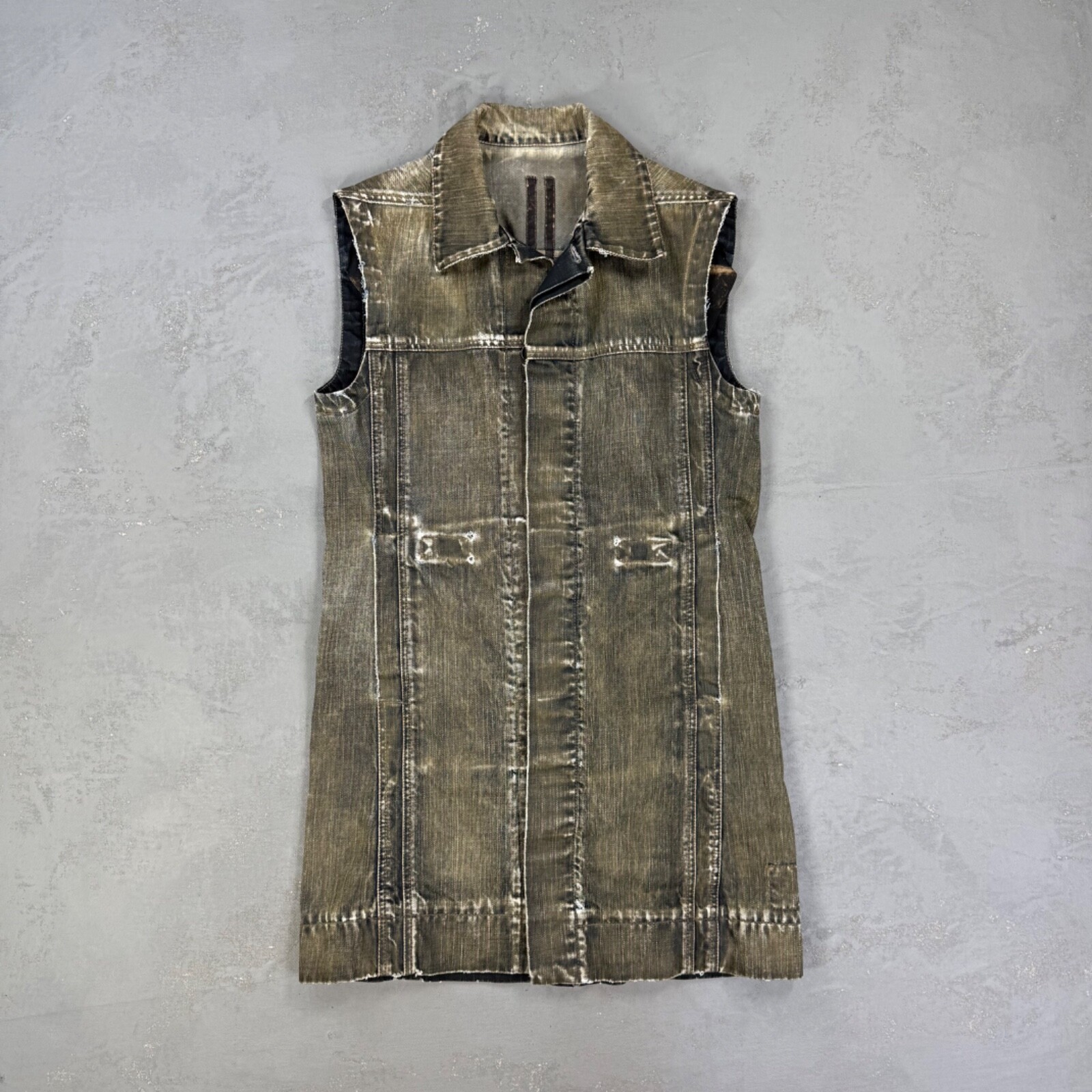 【Rick owens】denim long vest Rick Owens DRKSHDW Pre-2013 Denim Vest - Olmar and Mirta
