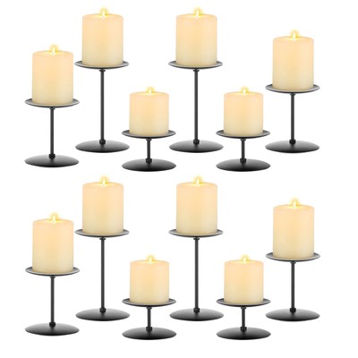 S Candelabra Black - Set Of 12 Bulk Candle Stand Iron Pla...