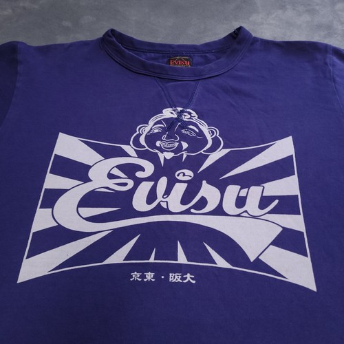 Vtg 90s Evisu Buddha Patches Heritage Single Stitch Shirt