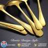 MWELLEWM 17Pcs Serving Utensils, Gold Stainless Steel Large Serving Spoons, Slotted Spoon, Fork, Tongs, Cake Pie Server, Soup Spoon, Metal Buffet Banquet Cutlery Set for Parties Entertaining Catering