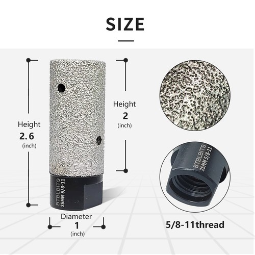 1" Diamond Milling Finger Bit Cone Grinding Tile Granite Stone Hole Saw Drill