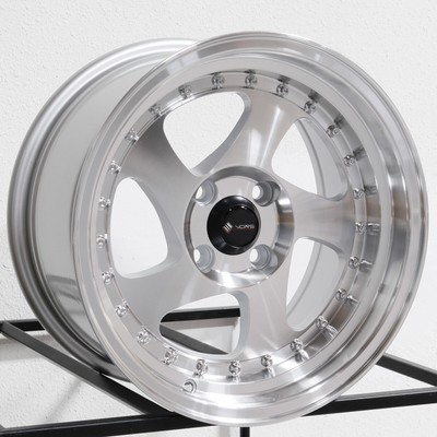 15x8 Vors VR2 4x108 20 Silver Wheels Rims Set(4) 73.1