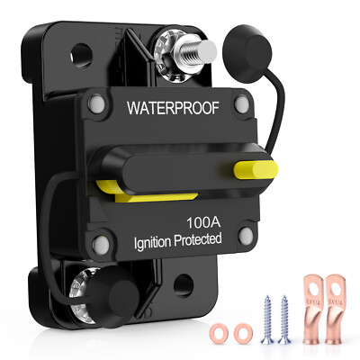 MICTUNING 100 Amp Circuit Breaker with Manual Reset Switch 12-32V DC for Car