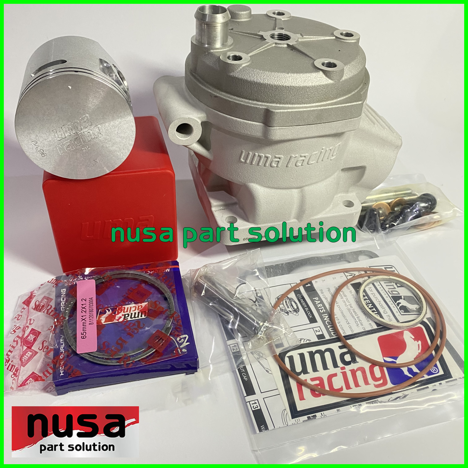 Kawasaki KR150 ZX150 Victor150 Big Bore Ceramic Cylinder Kit 65MM Uma Racing Kawasaki KR150 ZX150 Victor150 Big Bore Ceramic Cylinder Kit 65MM Uma Racing