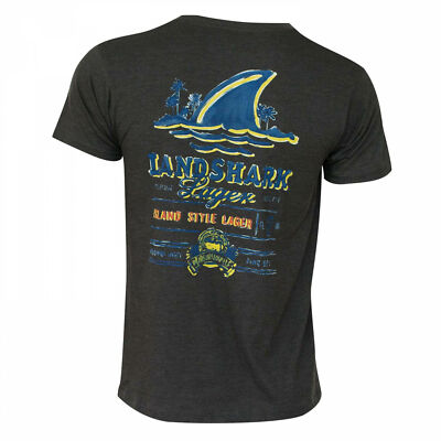 Landshark Painted Logo Black Tee Shirt Grey