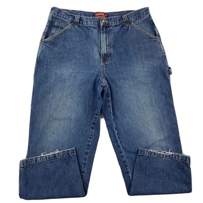 Vintage 90s Chaps Jeans Mens 36x30 Blue Baggy Denim Carpenters Distressed