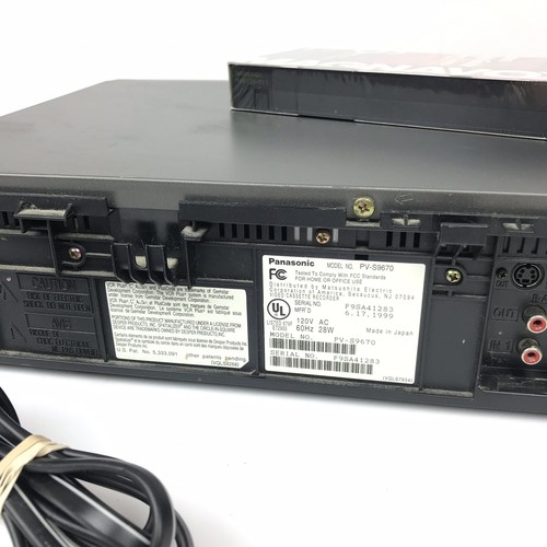 Panasonic PV-S9670 4-Head Hi-Fi Stereo Omnivision S-VHS VCR Works Great!