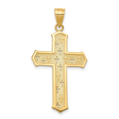 10k Yellow Gold Passion Cross Charm Pendant