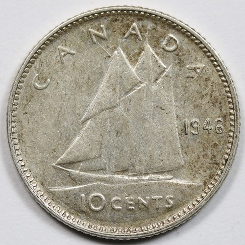 1946 Canada Silver Dime 10c Ten Cents