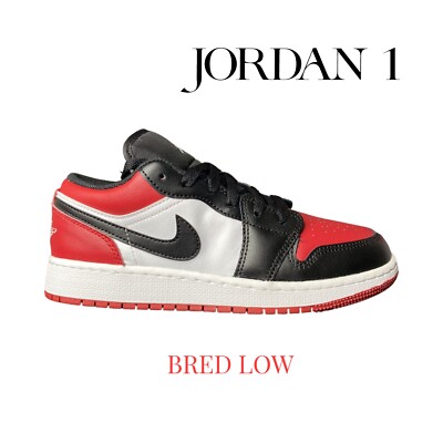 NEW Air Jordan 1 Low BRED Toe Chicago  NIKE 553560-612 DS GS 4.5 / women 6