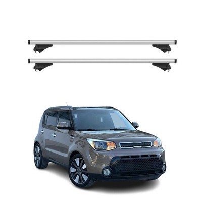 For 2014-2019 Kia Soul Cross Bars Roof Racks Aluminium Grey Carrier 2Pcs