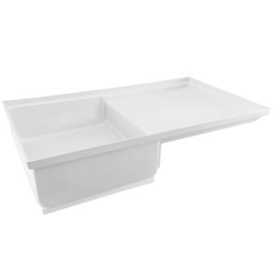 RecPro RV Combo Shower Pan 35'' x 21'' Corner Drain | White | Toilet Mount