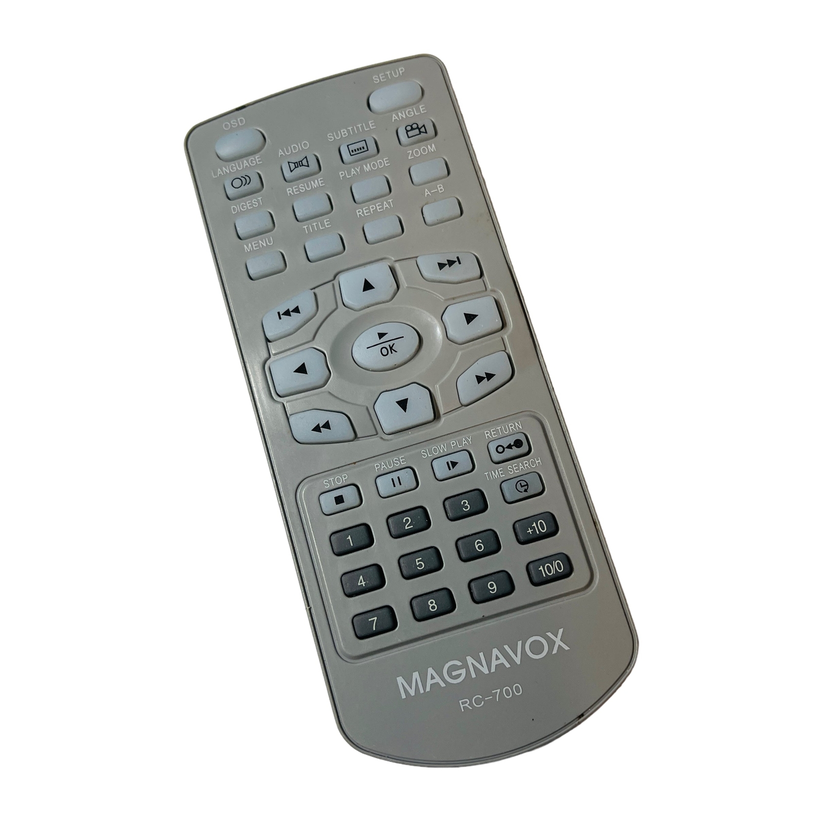 Genuine Magnavox RC-700 Portable DVD Remote Control Tested Gray