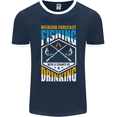 Weekend Fishing Funny Alcohol Beer Mens Ringer T-Shirt FotL