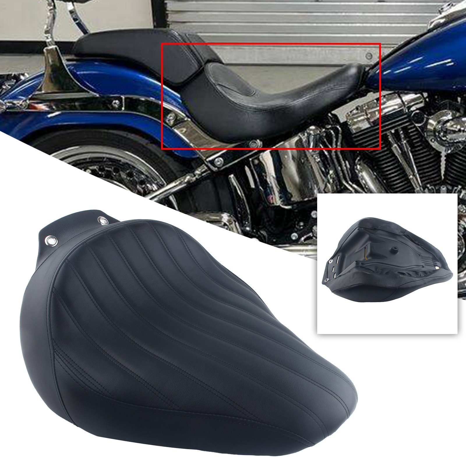ハーレーシートファットボーイFLSTF バイク用 リアシート ハーレー