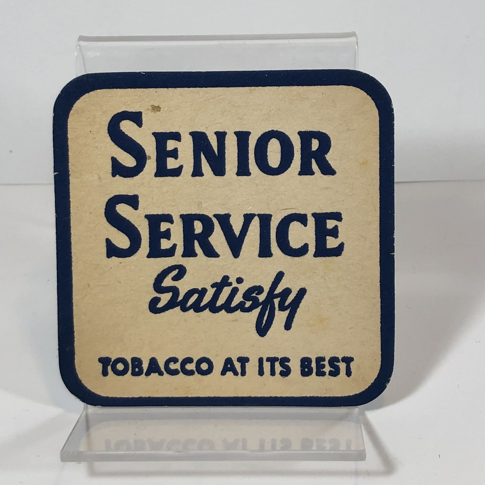 Vintage Senior Service Satisfy Tobacco Beer Mat Coaster Advertising