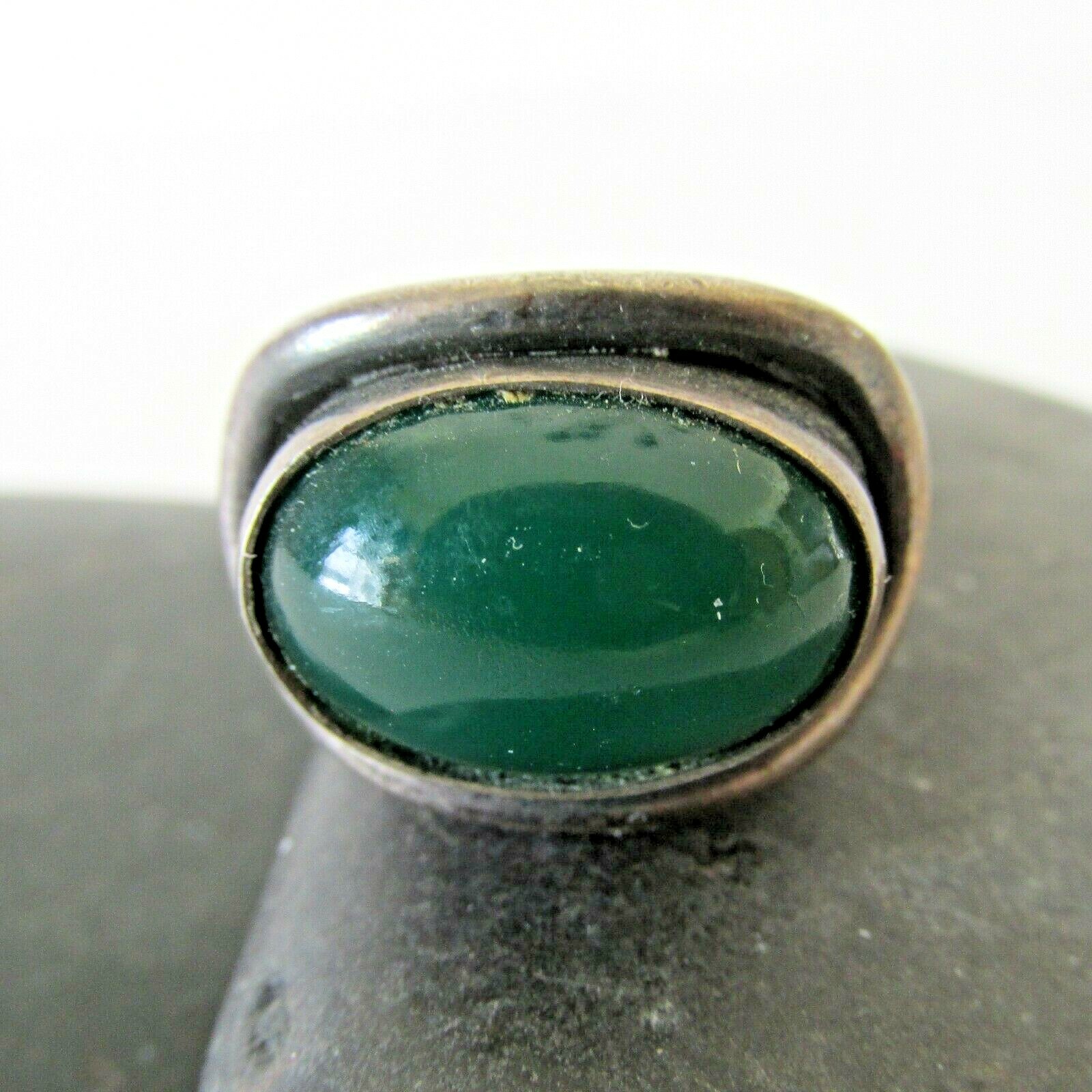 COF Carl Ove Frydensberg Danish Sterling Silver Green Stone Ring Size 7.5
