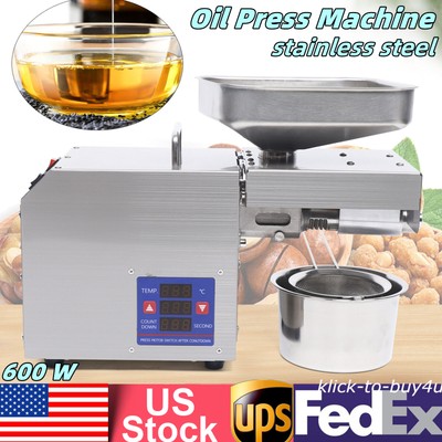 Automatic Oil Press Machine Commercial Plant Oil Olive Extracting Equipment 600W