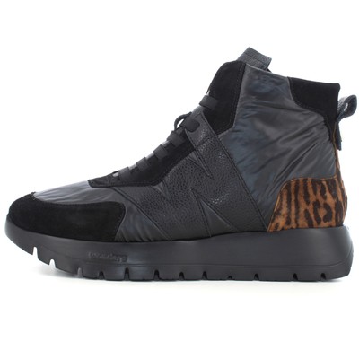 Pre-owned Wonders A24us Women High Sneakers A-2471 Trend I Black