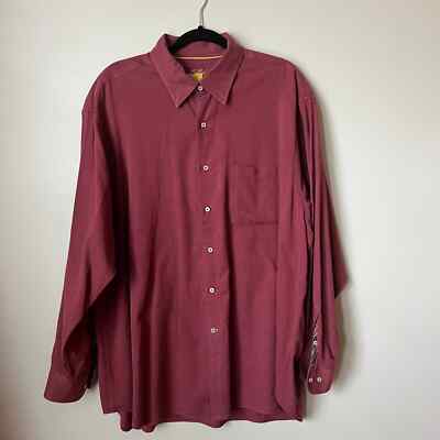 Robert Talbott Carmel Button Up Men's Shirt XXL Burgandy NWOT