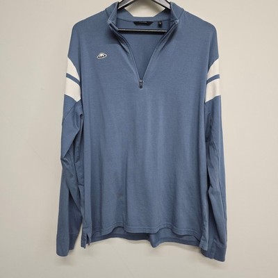 Radmor 1/4 Zip Pullover Mens XL Blue Long Sleeve Pima Cotton Golf Sporty Preppy