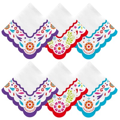 Fiesta Mexican Party Supplies - 48-Pack 3-Ply Disposable Paper Napkins, Cinco...
