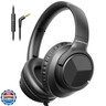 Botesty Sound Headphones Wired with Microphone, Over Ear Foldable 3.5mm Plug in Headphones with 4.9ft Tangle-Free Nylon Cord for Tablet, Laptop, MP3/4, School, Airplane Travel (Black)