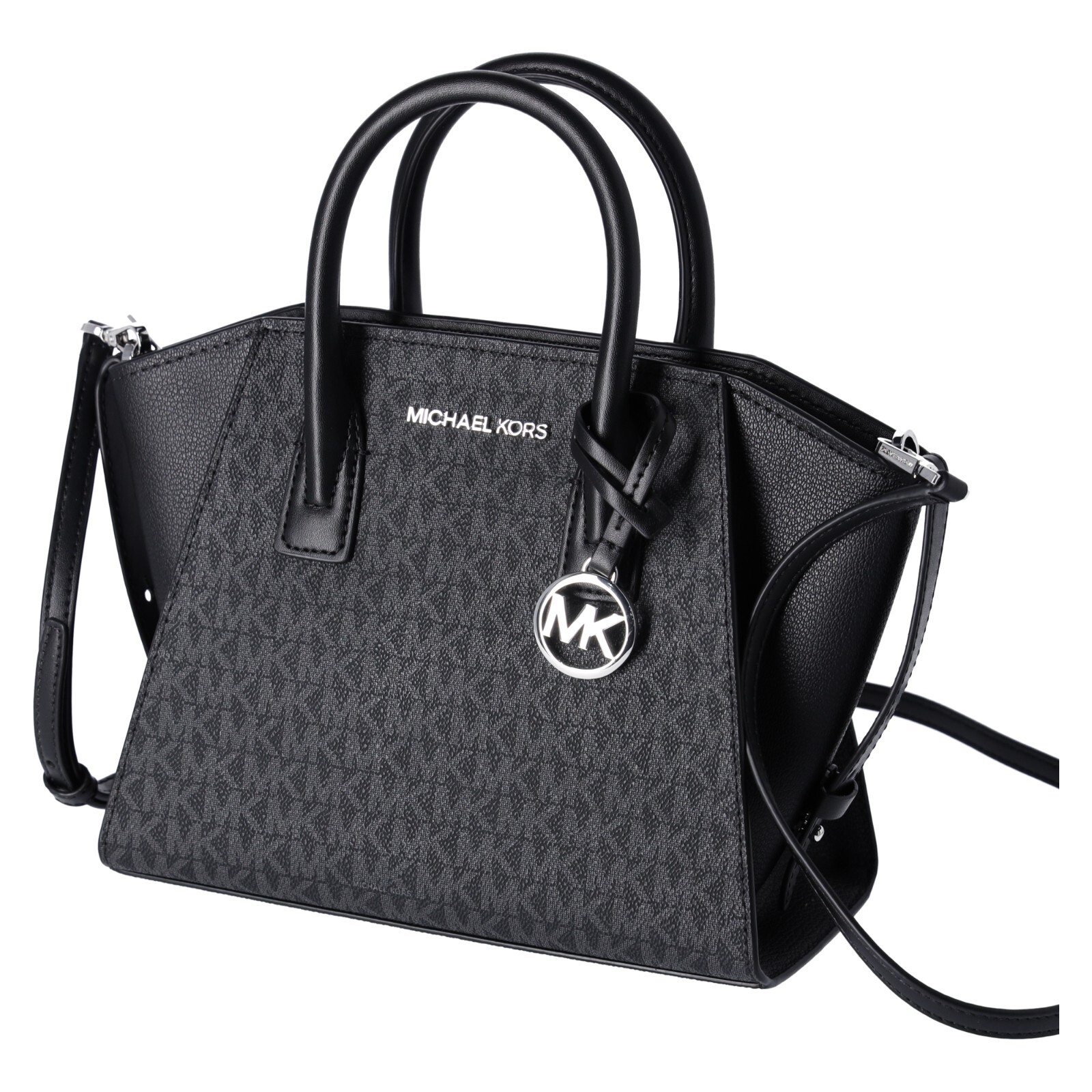 Michael Kors Avril Small Top Zip Satchel Crossbody Black MK Michael Kors Avril Small Top Zip Satchel Crossbody Black MK
