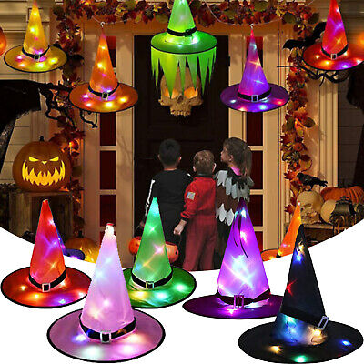 5 X Halloween Witch Hats LED String Lights Light Up Outdoor Hanging House Decor