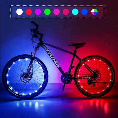 NEW Bicycle Bike Wheel Lights 7 COLORS in 1 LED String Fits any Spoke Rim Tires