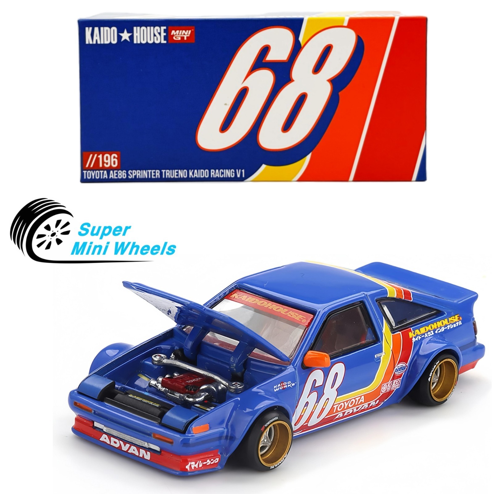 街道ハウス MINIGT 1/64 Toyota AE86 トレノ V1 ① Kaido AE86 GT