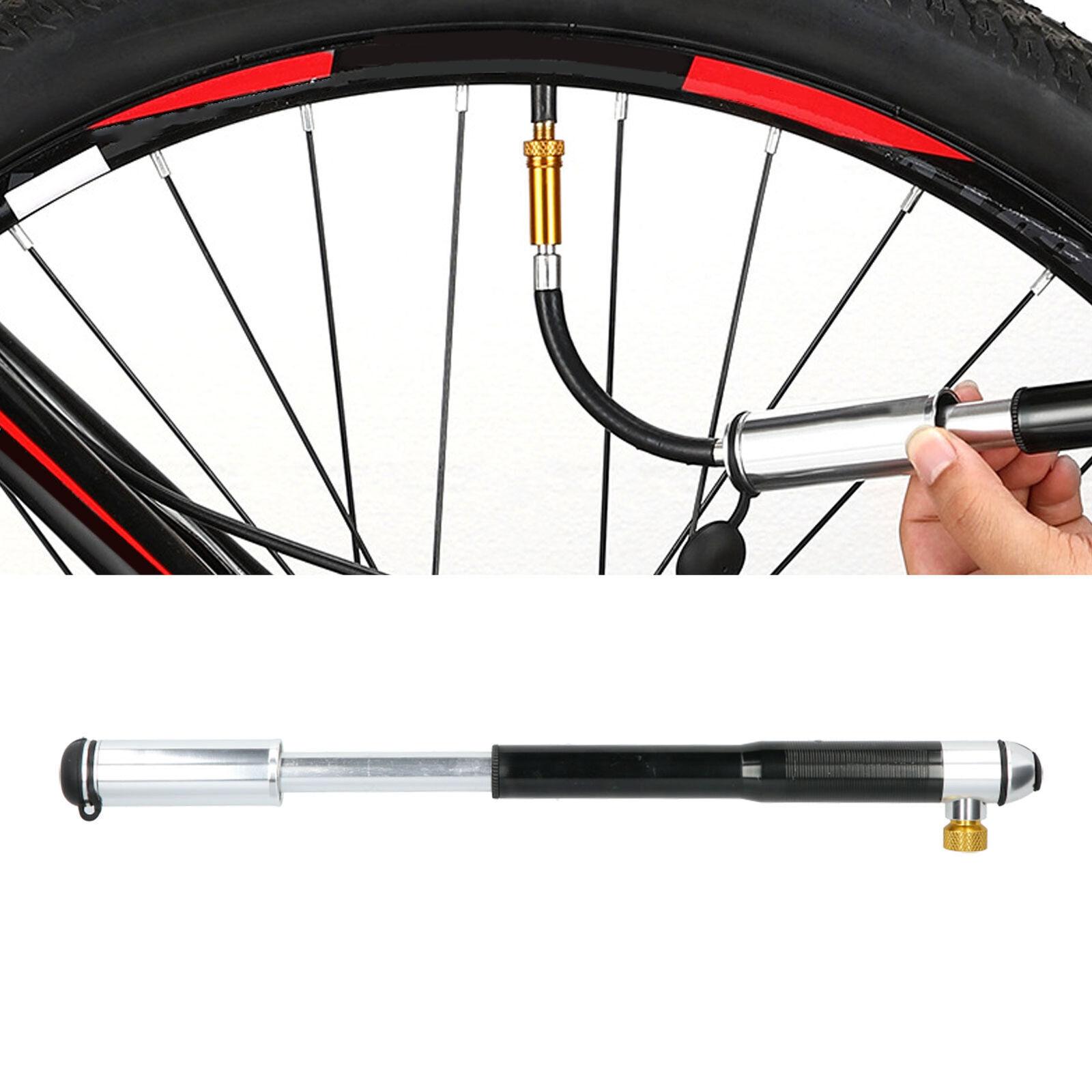 Outdoor Mountain Bike Inflator Pump Universal for Schrader and Presta Valve