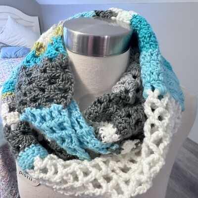 New With Tags Pistil Womens Knit Blue,Green, Gray And White Scarf
